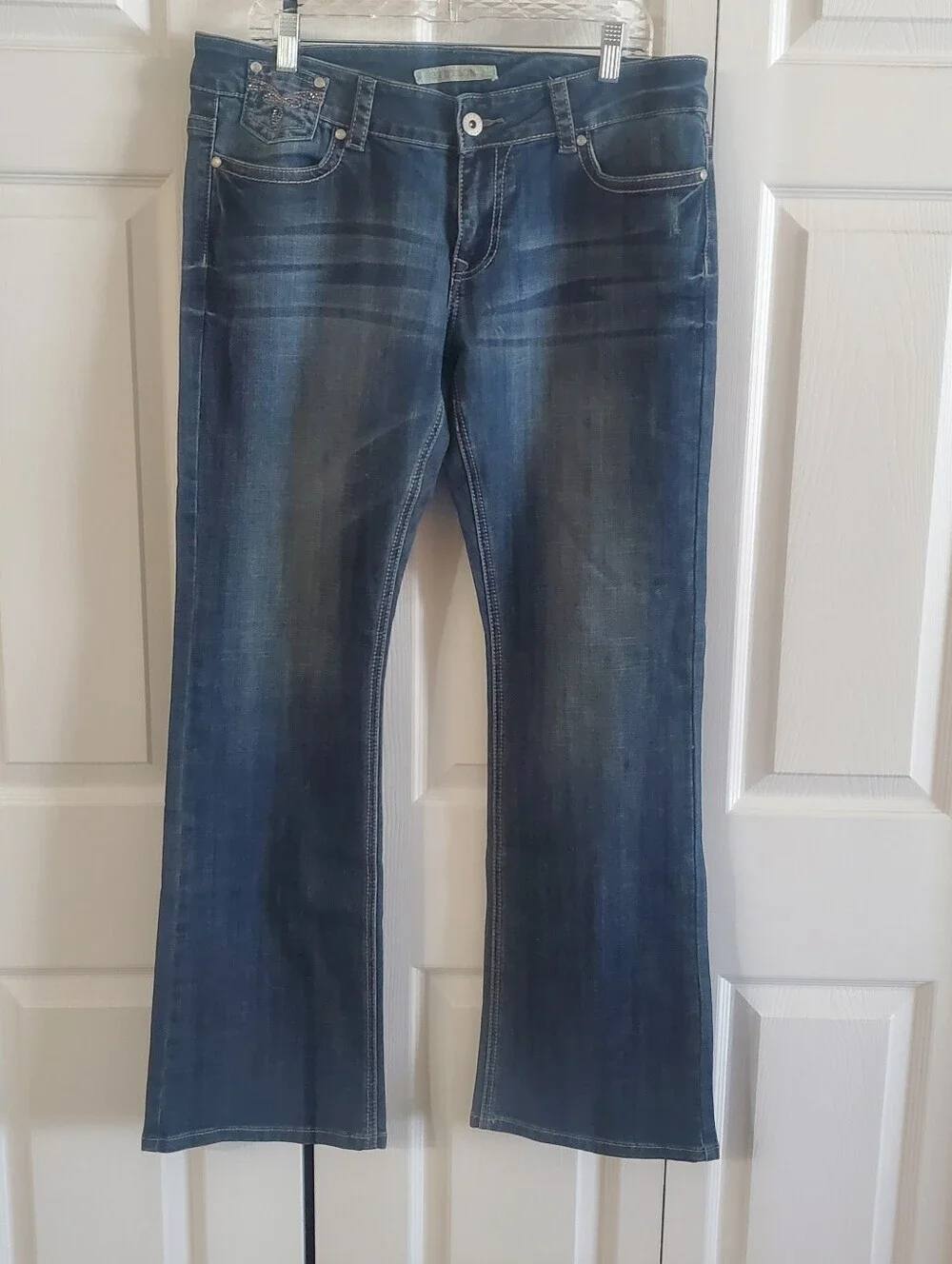 STETSON HOLLYWOOD BOOTCUT #818. SZ 14R. BLUE DENIM JEANS. Western